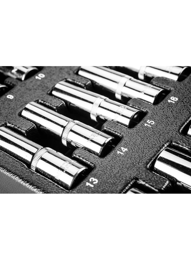 Nasadki długie 1/2", 8-21 mm, zestaw 14 szt., wkładka