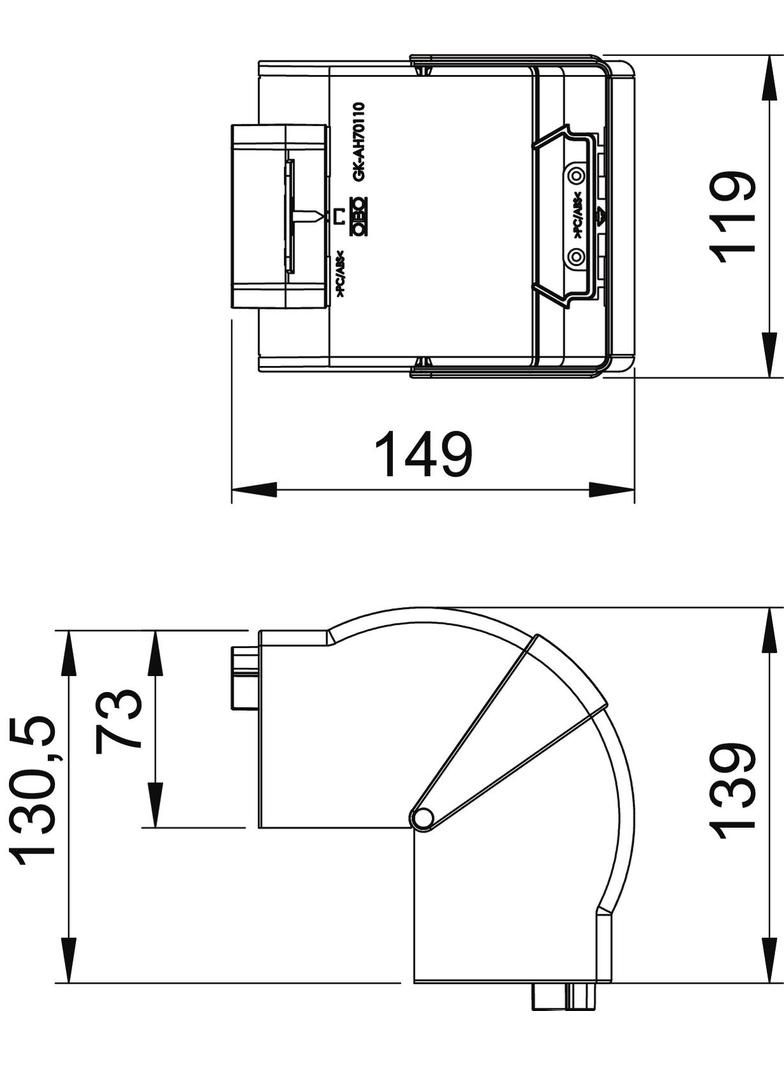 GK-AH70110RW, Naroże zewnętrzne ruchome