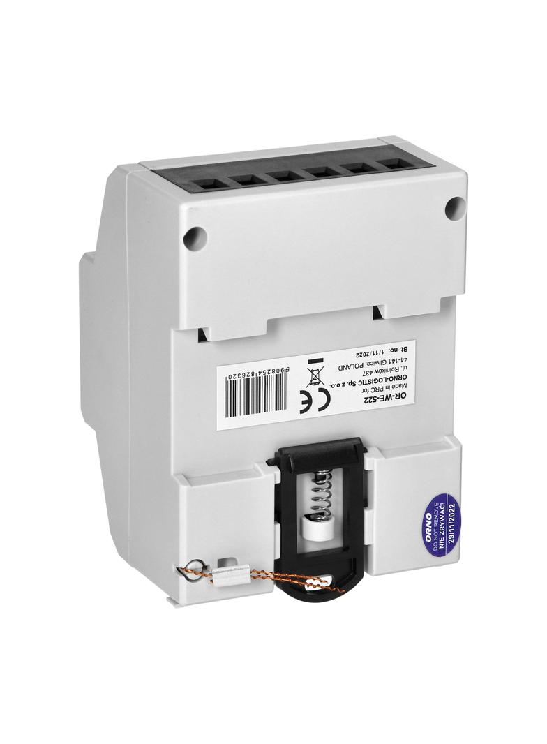 1-fazowy wskaźnik zużycia energii elektrycznej, 80A, 5 modułÓW, DIN TH-35mm OR-WE-522 ORNO