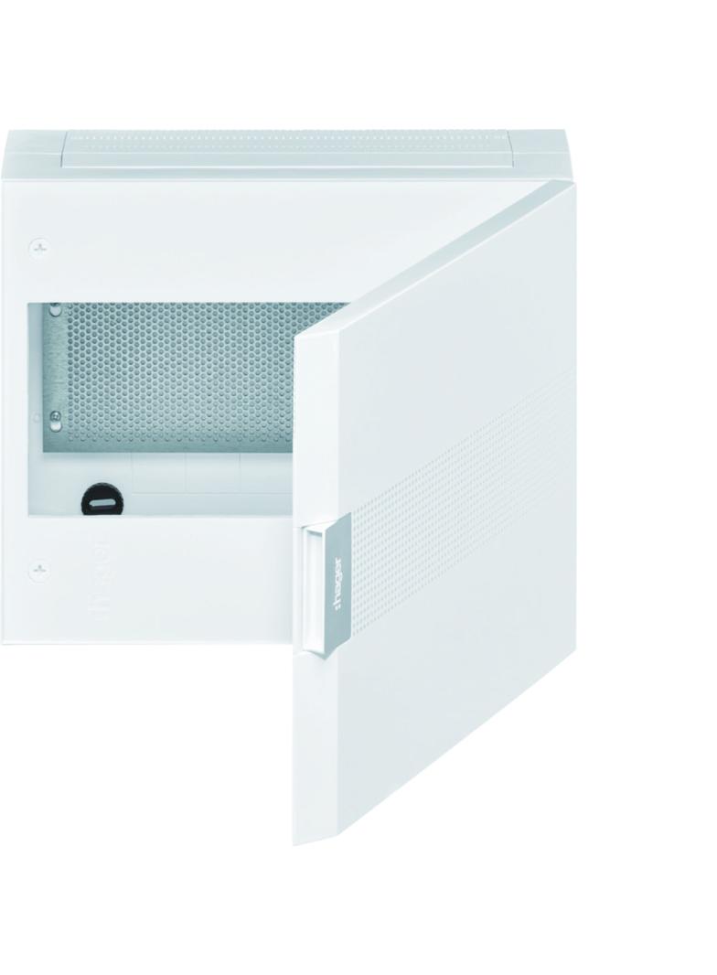 vega Rozdzielnica natynkowa teletechniczna 1R IP40 drzwi białe VB118MP HAGER