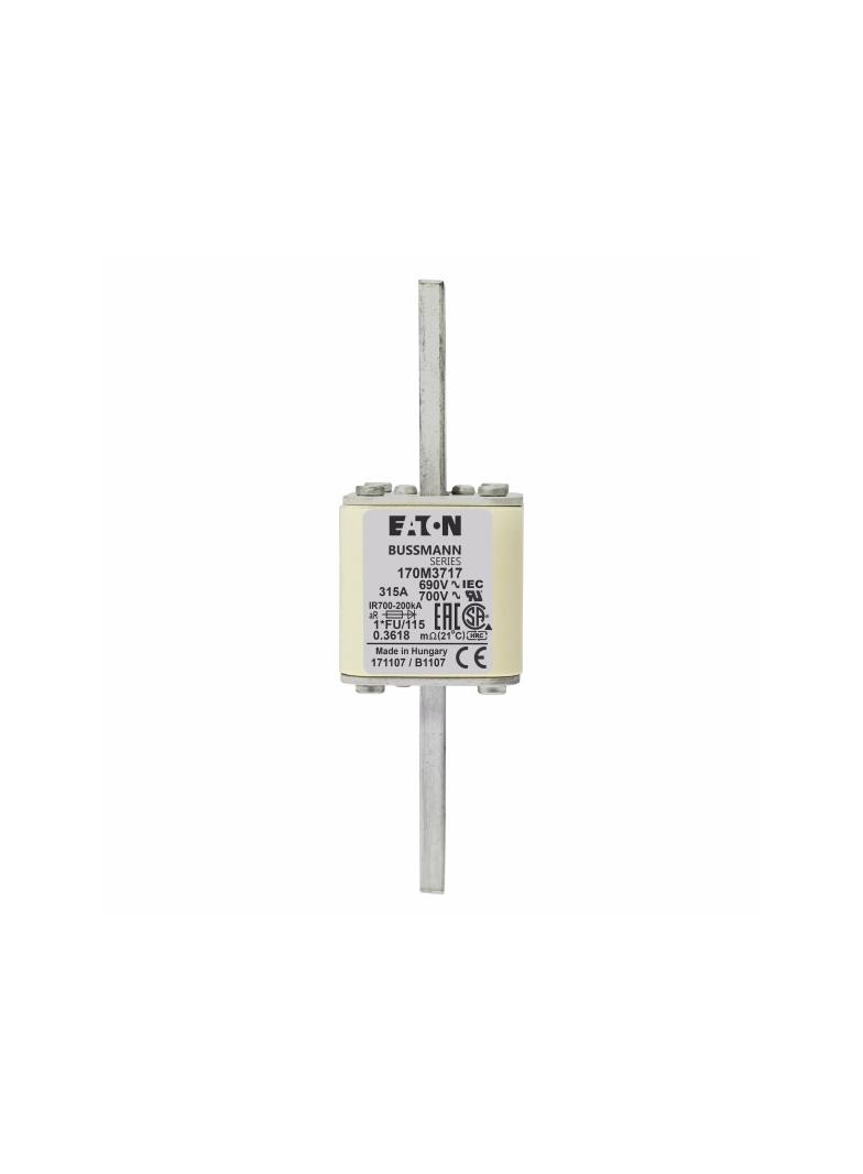 FUSE 315A 690V 1*FU/115 AR UC Wkładka szybka 315A AC 690V rozmiar 1 45x45x148 mm aR, 170M3717 EATON