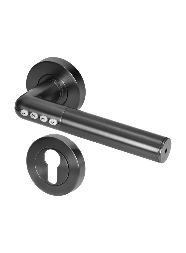 Klamka z zamkiem szyfrowym IP20 , Otwieranie na PIN i Bluetooth, czarny