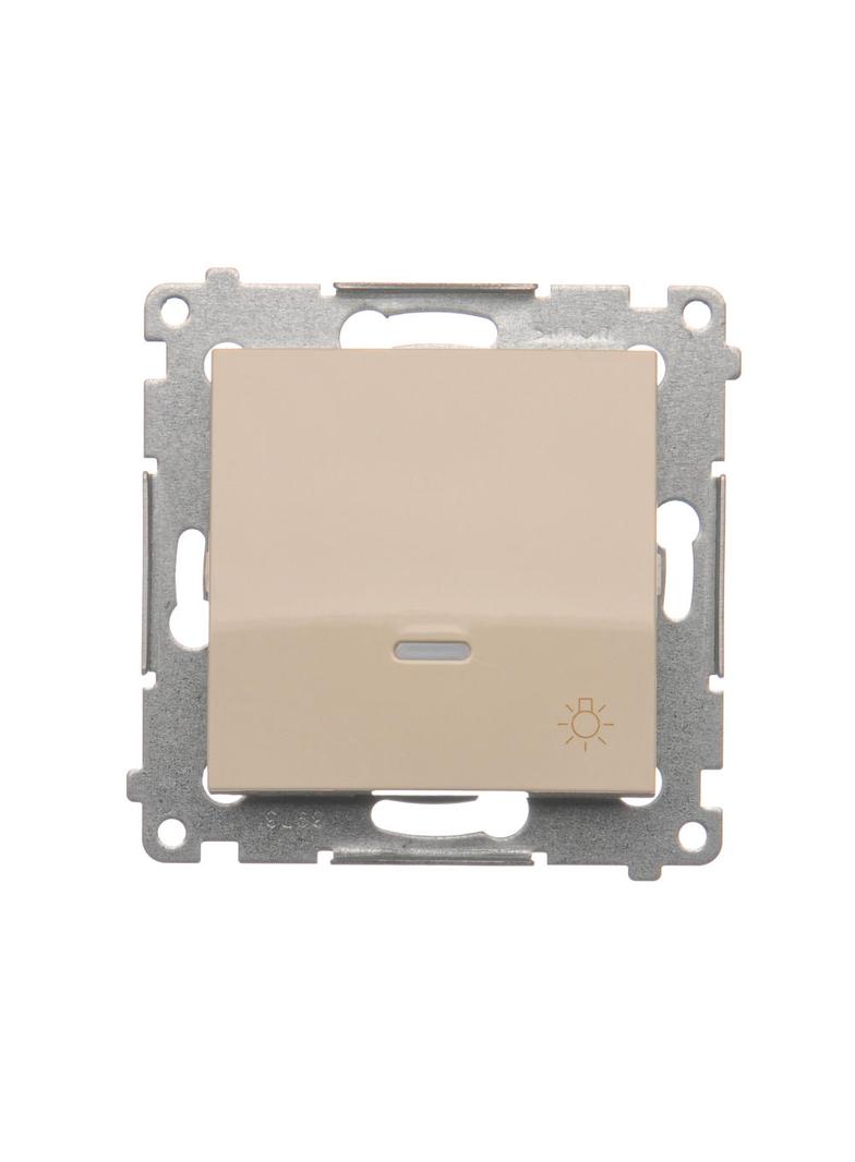 Simon 54 Przycisk „światło” z podświetleniem LED 16A z. śrub. kremowy