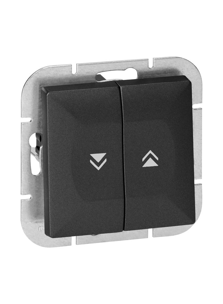 Łącznik roletowy podtynkowy Pearl, 10A, 250V, WP-10P, czarny