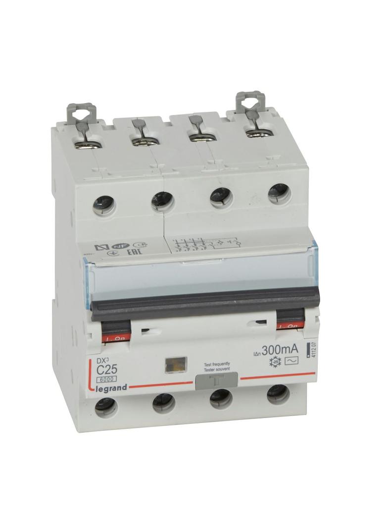 Wyłącznik Różnicowo-Nadprądowy 4P 25A C 0,3A Typ AC P314 DX3 411207 LEGRAND