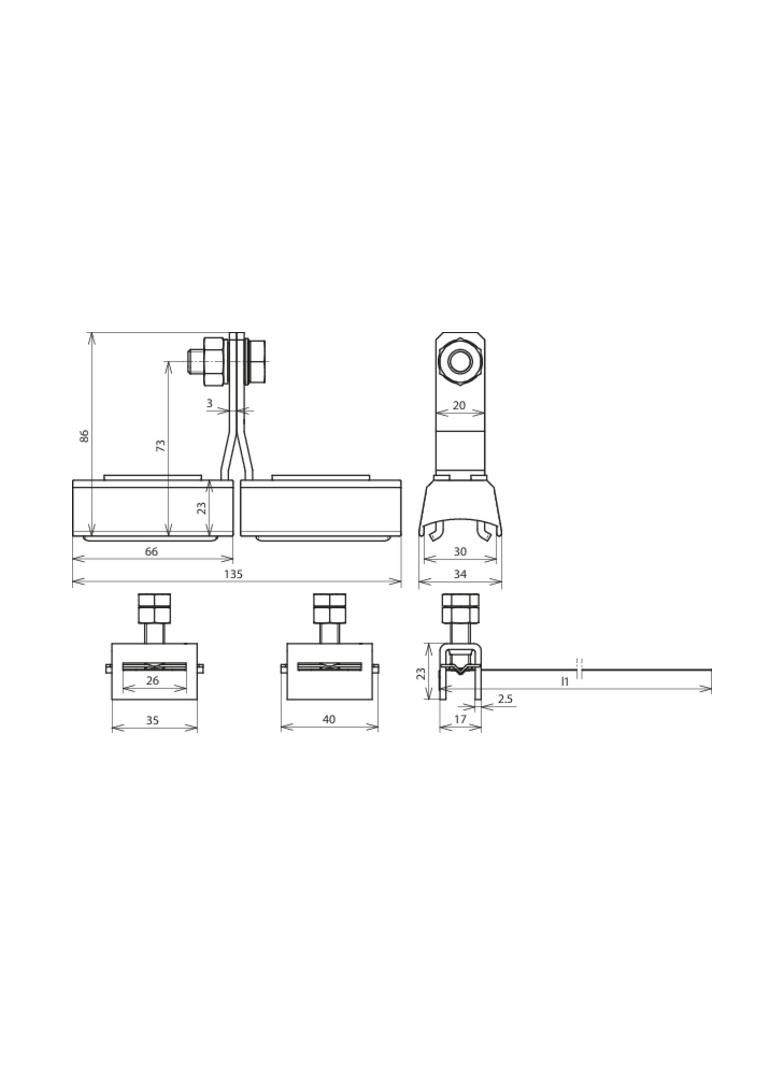 Obejma taśmowa do rur 300-500 mm, do stref Ex, ze śrubą M10, Cu/gal Zn-NIRO