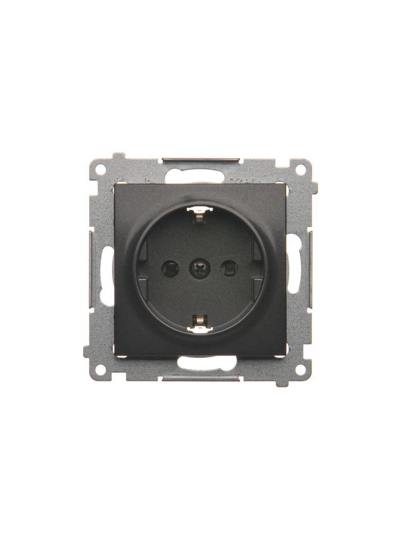 Simon 54 Gniazdo Schuko z przesłonami 16A 250V szybkozłączka antracyt DGSz1CZ.01/48 KONTAKT
