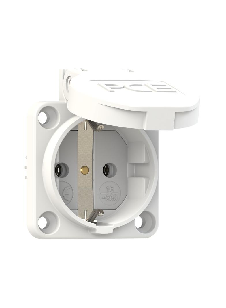 SCHUKO BIALE 16A 3P IP44 Z ZABEZPIECZENIEM BOCZNYM