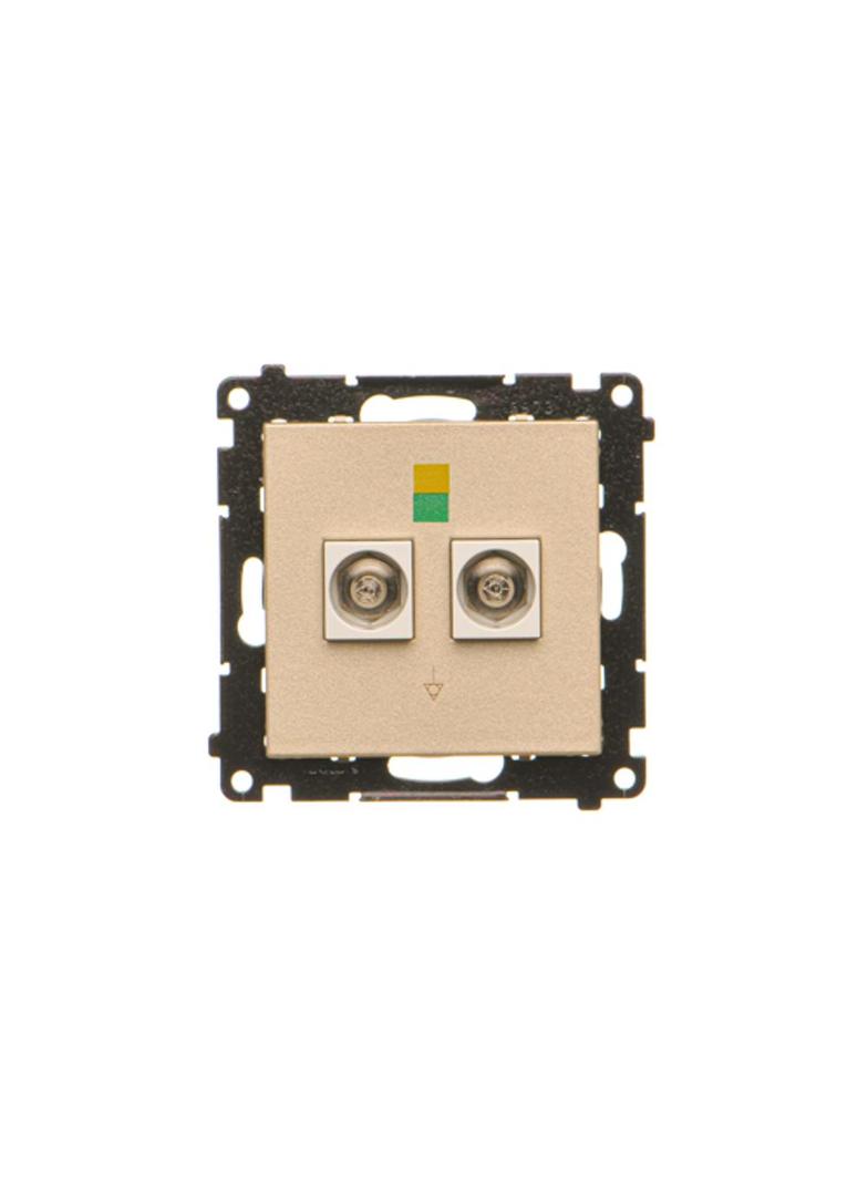 Simon 55 Gniazdo ekwipotencjalne podwójne Szampański mat