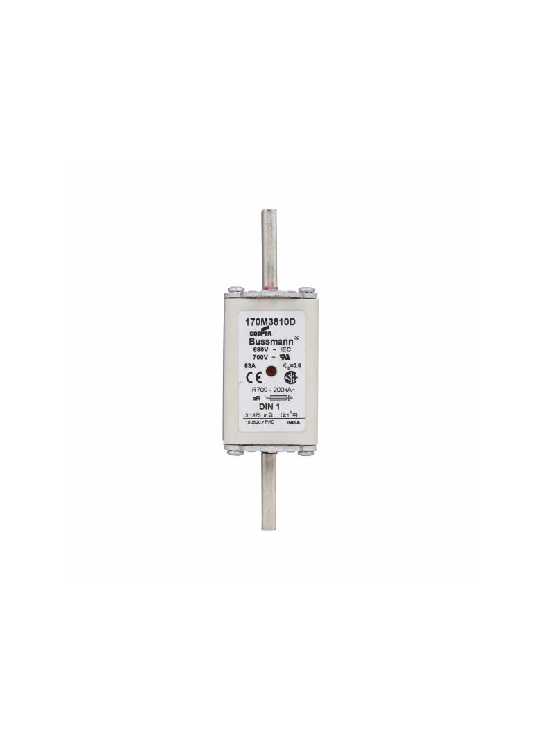FUSE 63A 690V aR DIN 1 HSDNH Wkładka szybka 63A 690V aR DIN 1 podwójny wskaźnik 170M3810D EATON
