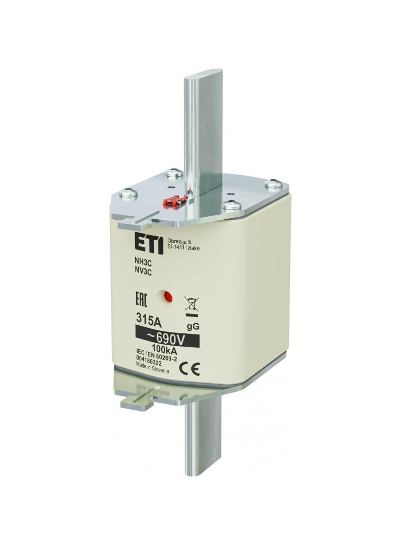Wkładka topikowa NH zwłoczna KOMBI NH3C gG 315A 690V 004186322 ETI