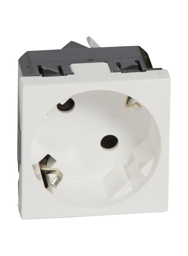 Mosaic - Gniazdo 2P+Z Schuko 16A - 250 V Kątowe 45 Stopni - Zaciski Automatyczne 077245 LEGRAND