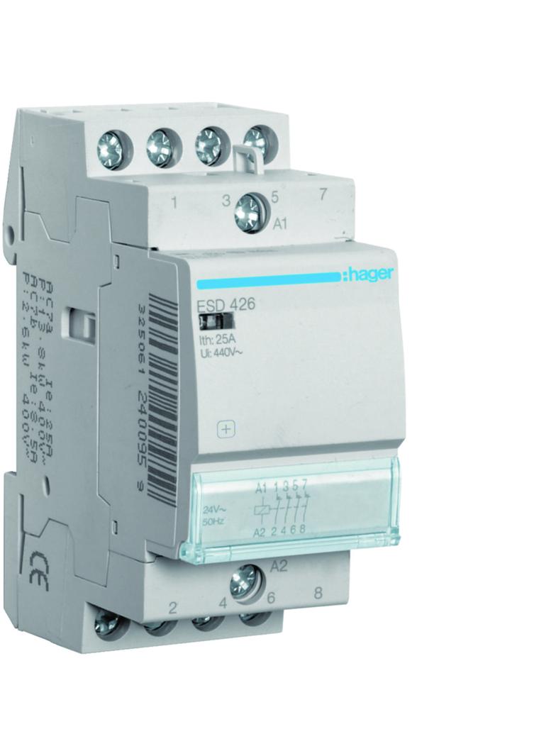 Stycznik modułowy 24V AC 4R 25A AC-7A B ESD426 HAGER