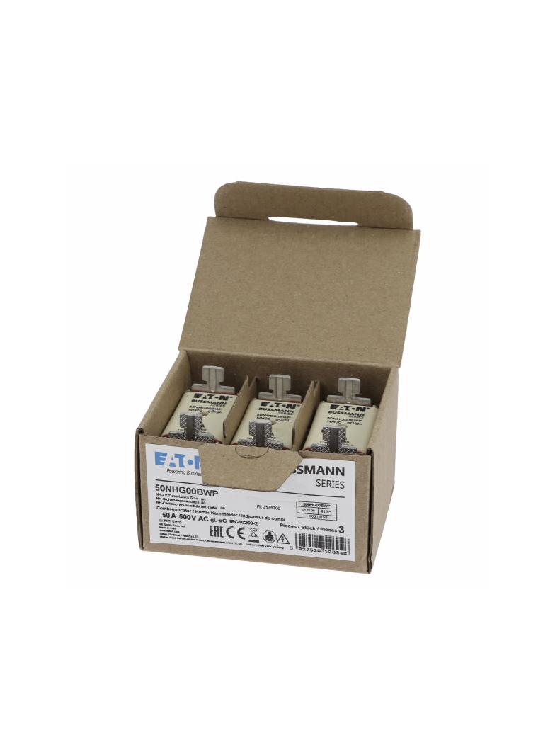 NH 50A 500V gG rozmiar 00 WEATHER RESISTANT NH LV 50A 500V gG rozmiar 00 WR 50NHG00BWP EATON