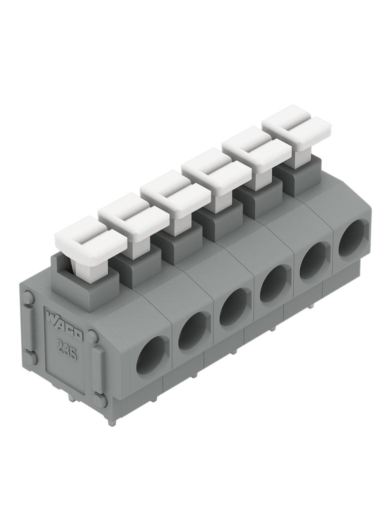 Listwa zaciskowa do płytek drukowanych 6-biegunowa szara raster 5/5,08mm /35szt./ 235-406/331-000 WAGO