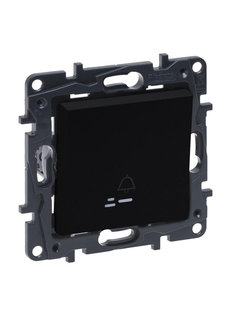 Niloe Step - przycisk pojedynczy 6 A podświetlany z symbolem dzwonka- kolor czarny, Legrand