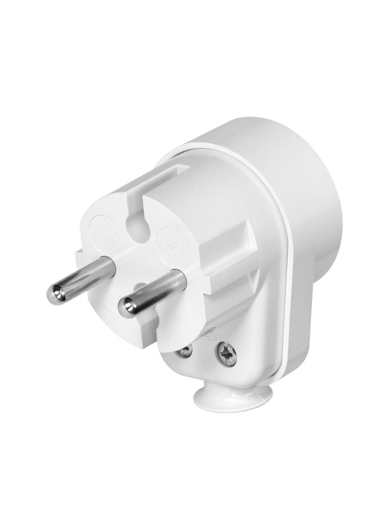 Wtyczka kątowa 2P z gniazdem biała WT-16U/G K2/BIAŁY ORNO