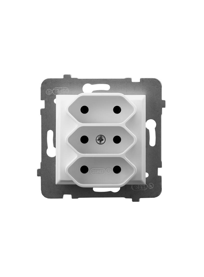 ARIA Gniazdo potrójne EURO - kolor biały