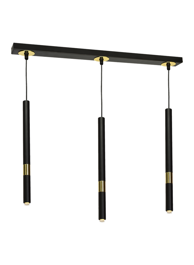 lampa wisząca Monza 3xG9 czarno/złota MLP6334 Milagro