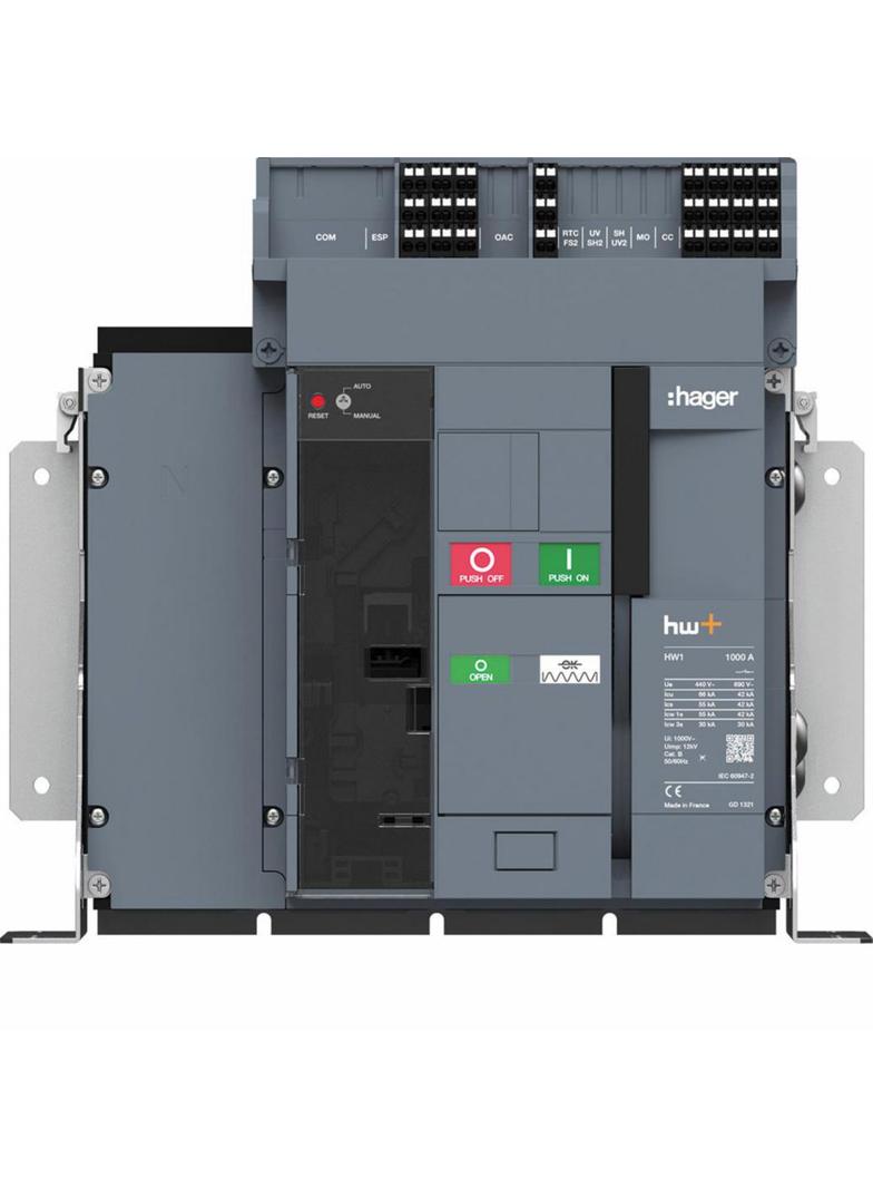 ACB HW1 66kA 1000A 4P Wyłącznik stacjonarny do wyzwalacza sentinel Energy HW1E410FE HAGER