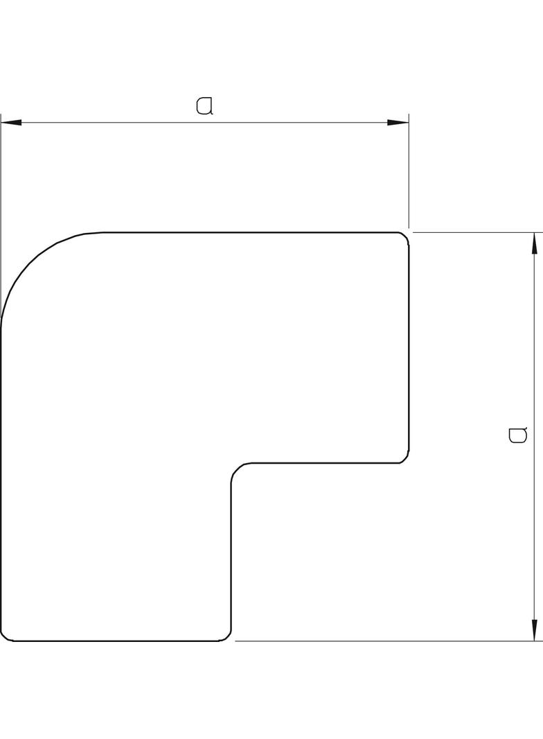 WDK/HF 10020, POKRYWA NAROŻA PŁASKIEGO 10X20MM