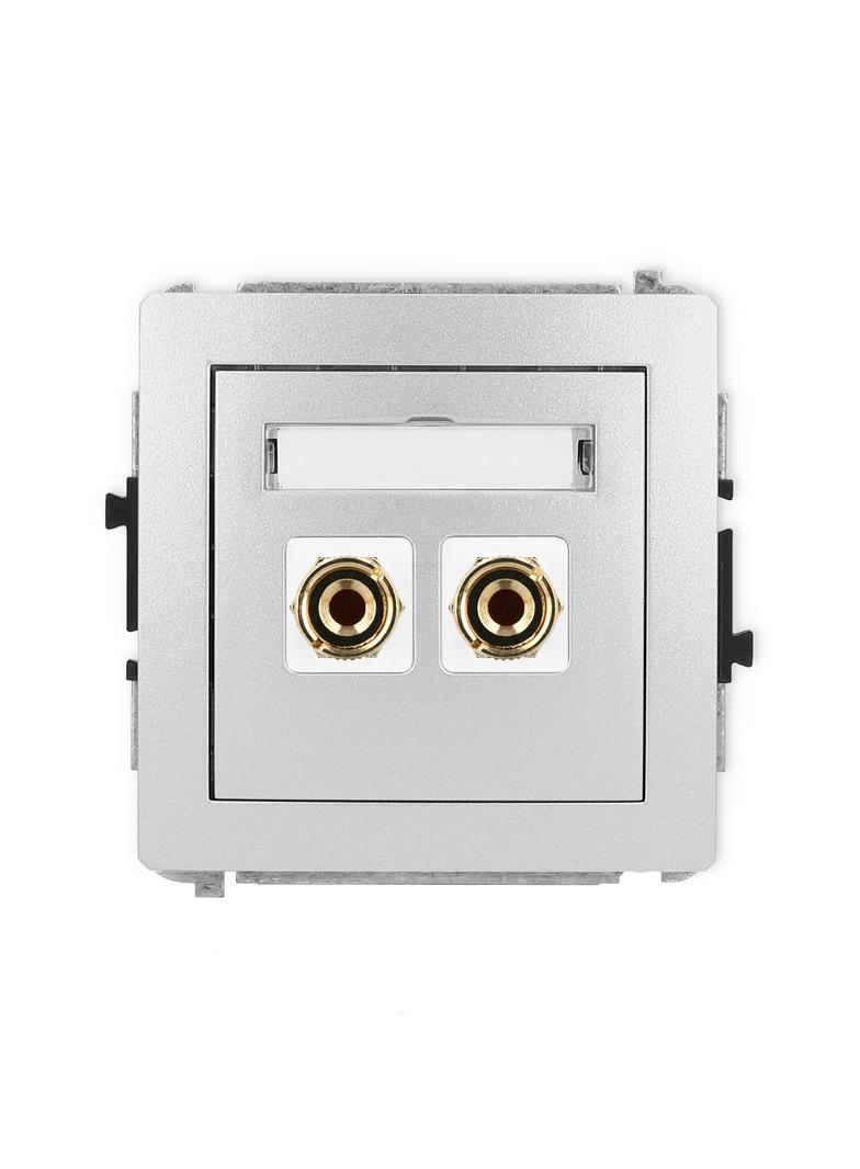 DECO Mechanizm gniazda głośnikowego pojedynczego (typu banan - czerwony i czarny, pozłacany, 4 mm2,