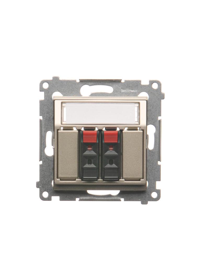 Simon 54 Gniazdo głośnikowe 2-krotne Przekrój przewodów dla wejścia i wyjścia 25 mm2 złoty mat