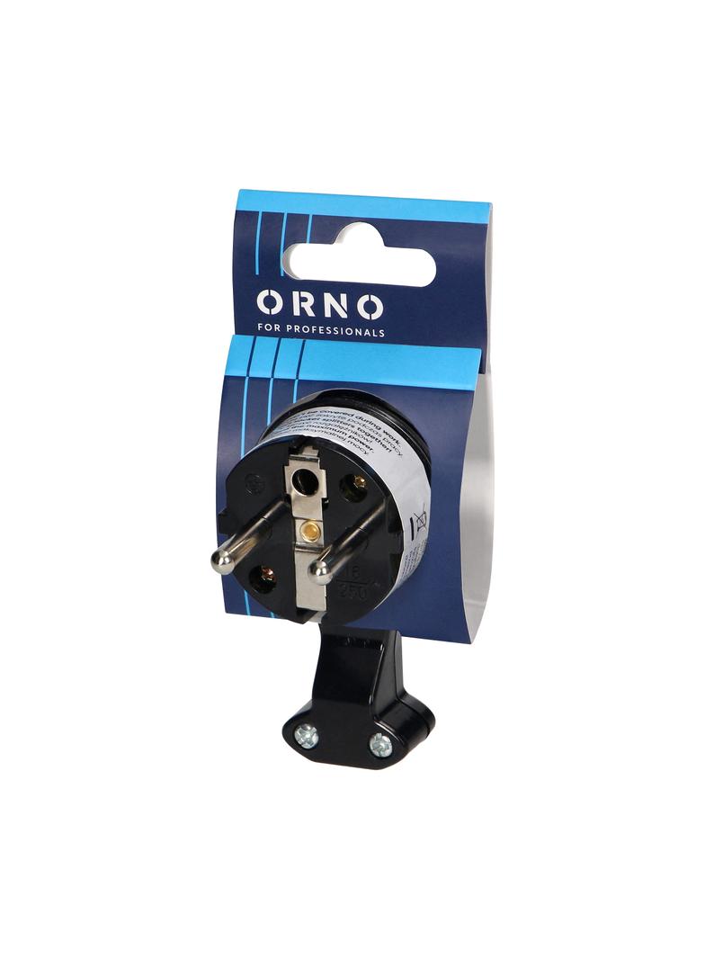 Wtyczka Uni-Schuko z uchem czarna OR-AE-13253/B ORNO