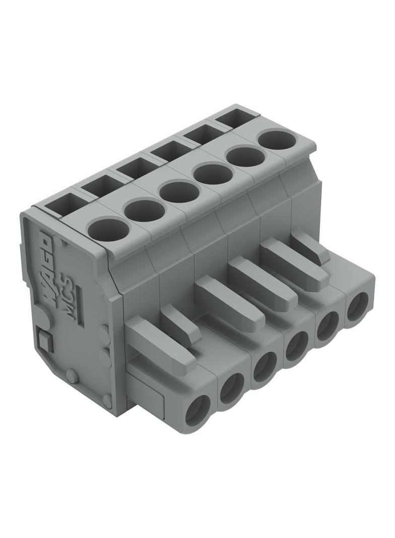 MCS-MIDI Classic gniazdo kątowe 6-bieg. szare raster 5 mm /50szt./ WAGO
