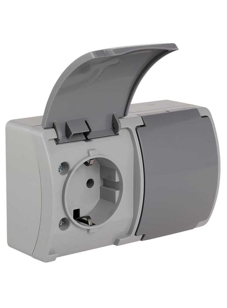 VG-Koala Gn. podw. 2x2P+Z-CHUKO n/t IP44 popiel Z-lapk.grafit VG 182-08 61.399 OPATÓWEK