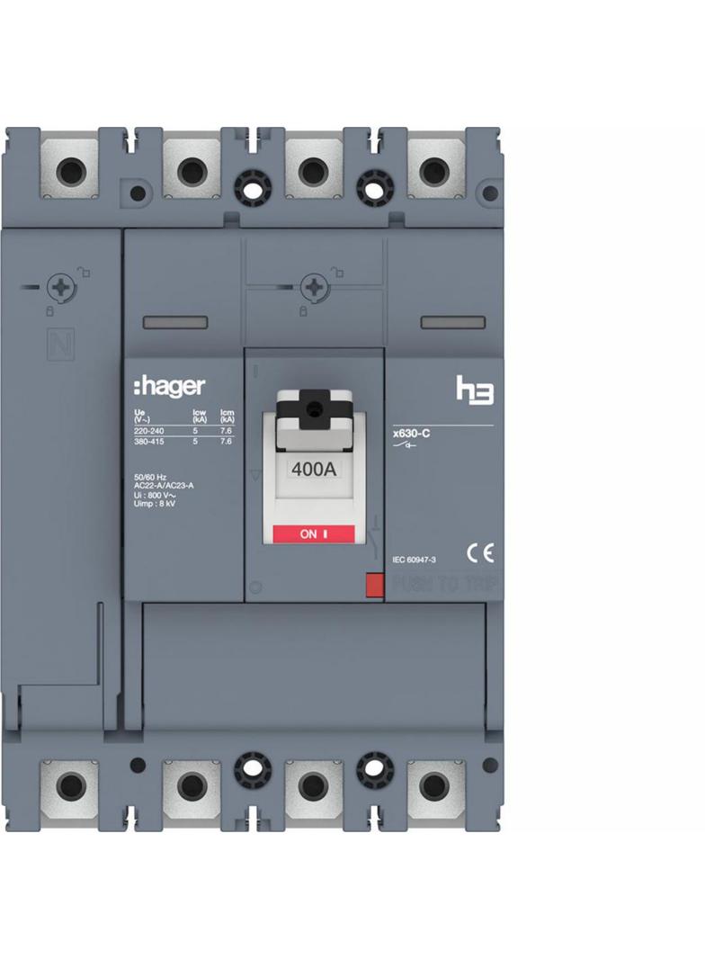 MCCB Rozłącznik mocy h3 x630 4x400A HCJ401AR HAGER