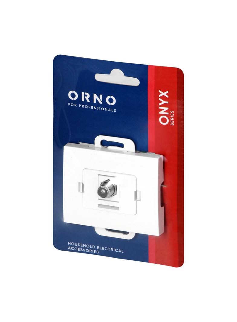 Gniazdo pojedyncze typ F Onyx, TV/F-F/O1, biały OR-OE-7514/W ORNO
