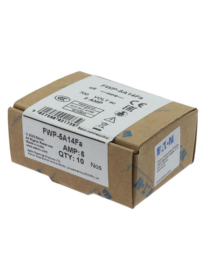 5AMP 700VAC 14 X 51MM FERRULE 5AMP 700VAC 14 X 51MM cylindryczna do półprzewodników FWP-5A14F EATON