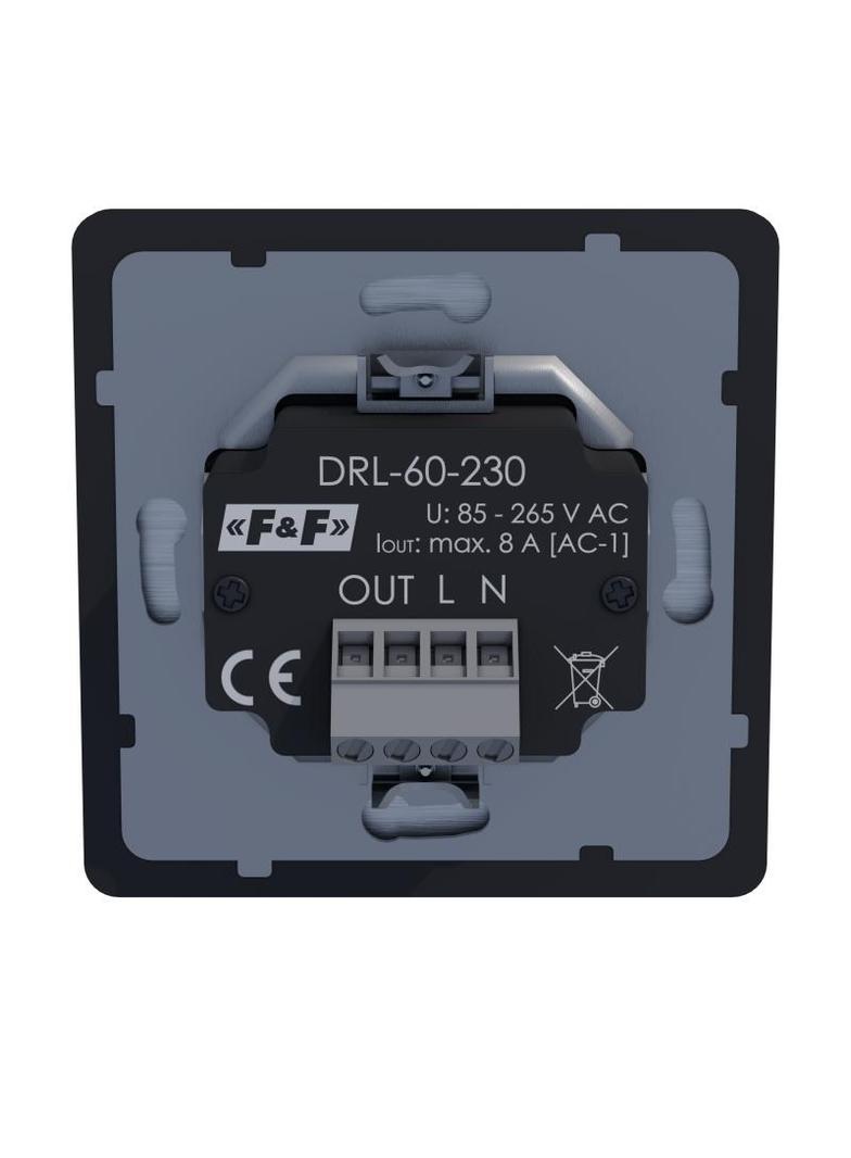 Laserowy czujnik odległości Czarny do puszki o60 czujnik ruchu do sterownia oświetleni DRL-60-230-9 F&F