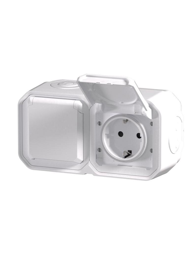 NOWE PLEXO - GNIAZDO SCHUKO 2X2P+Z POZIOME KOMPLET NATYNKOWY 16A-250V BIAŁE 069772L LEGRAND
