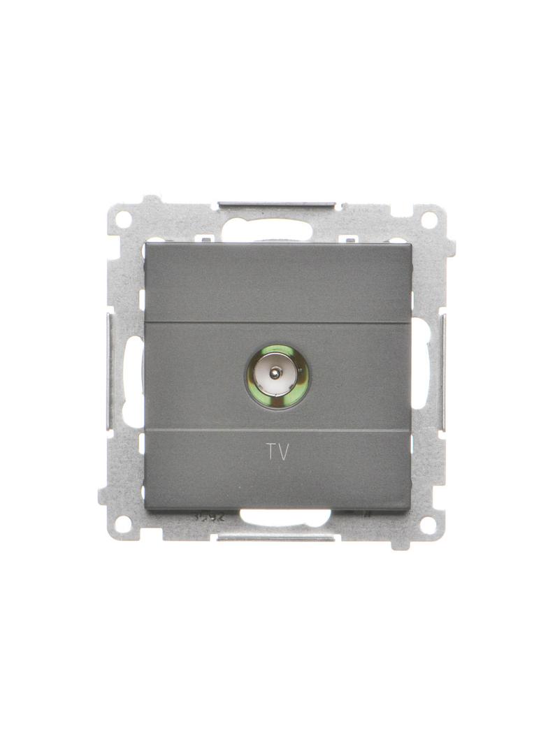 Simon 55 Gniazdo antenowe TV pojedyncze Do instalacji indywidualnych Grafitowy mat