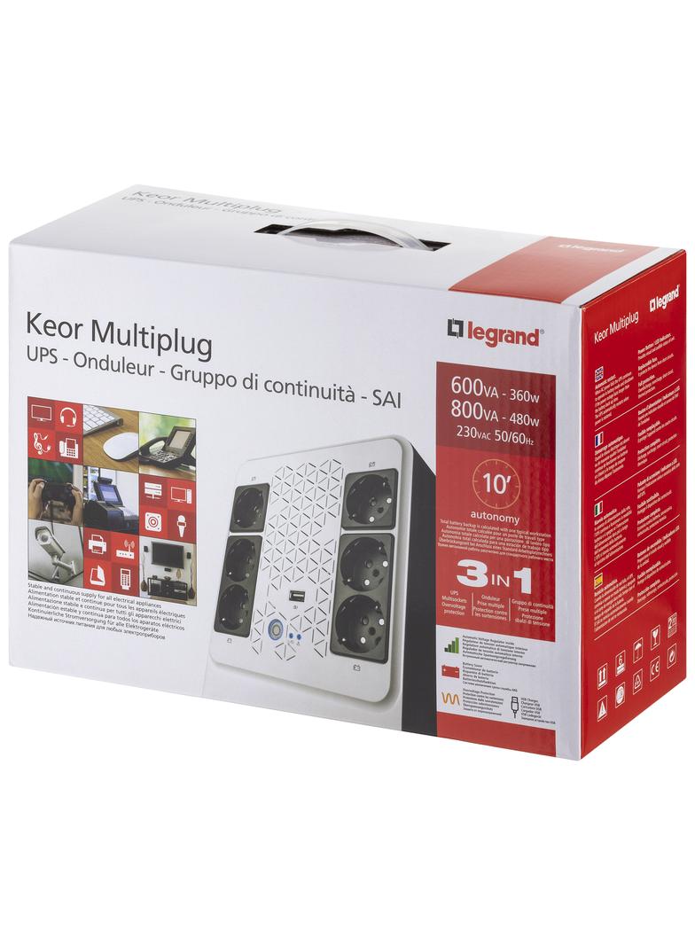 Keor Multiplug UPS 1f Line-Interactive 800VA, Legrand