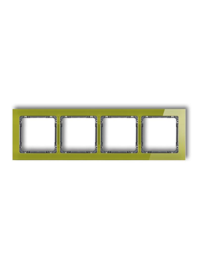 DECO Ramka uniwersalna poczwórna - efekt szkła (ramka zielona; spód grafitowy)