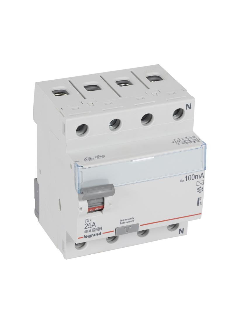 WYŁĄCZNIK RÓŻNICOWOPRĄDOWY P 304 4P 25A 100MA TYP AC SERII TX3, Legrand