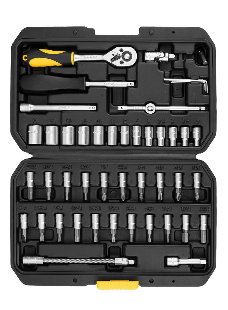 Klucze nasadowe 1/4", zestaw 46 szt.