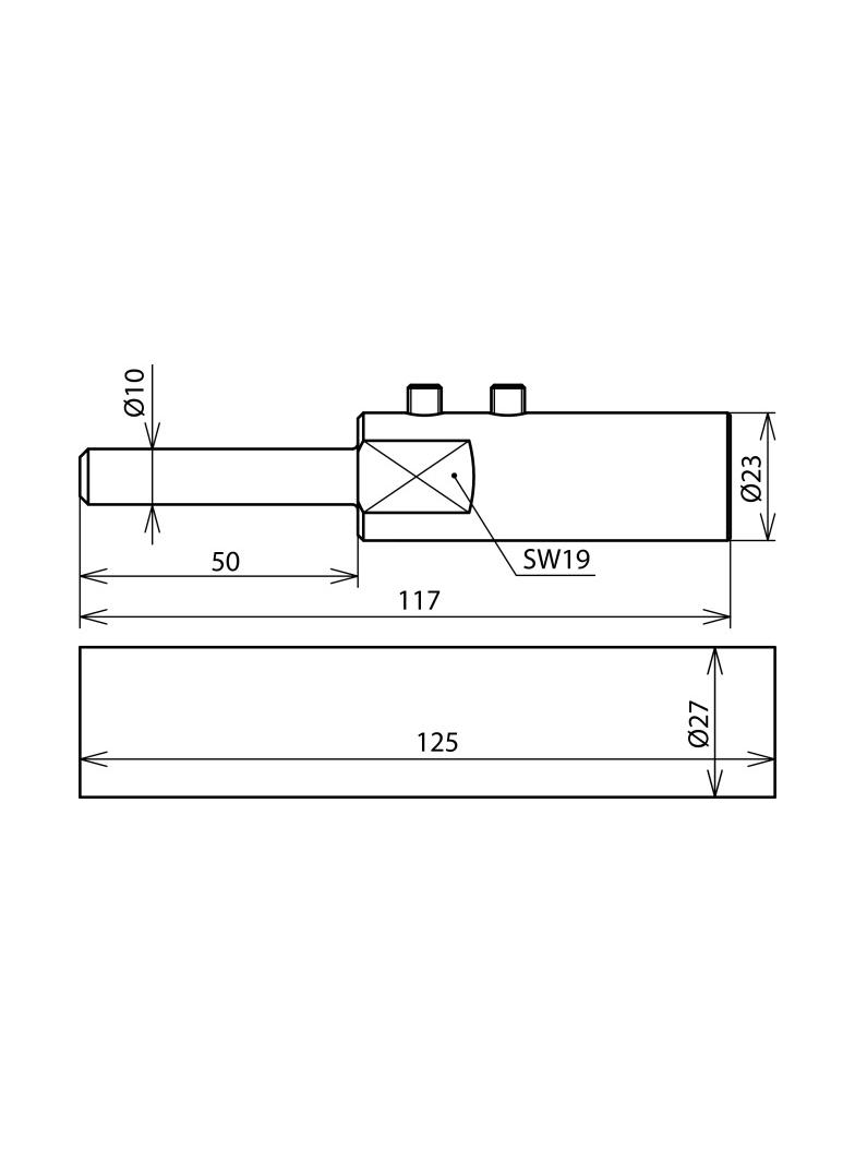 Zestaw montażowy do H VI long 20 mm czarny, 1 głowica, 2 opaski