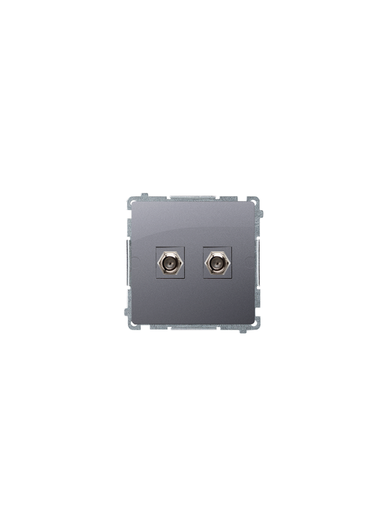 Simon Basic Gniazdo antenowe typu ''F'' podwójne stal inox BMAF2.01/21 KONTAKT