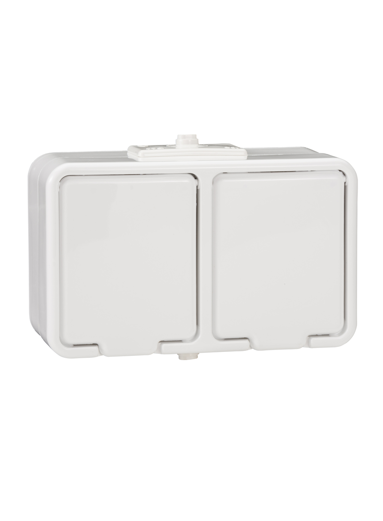 Cedar gniazdo natynkowe podwójne IP44 biały NT230H01 Schneider