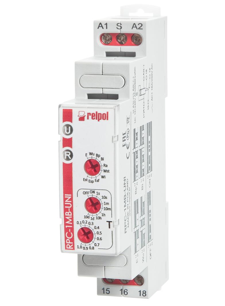 Przekaźnik czasowy 1P, wielofunkcyjny 12…240VAC/DC RPC-1MA-UNI 863181 RELPOL