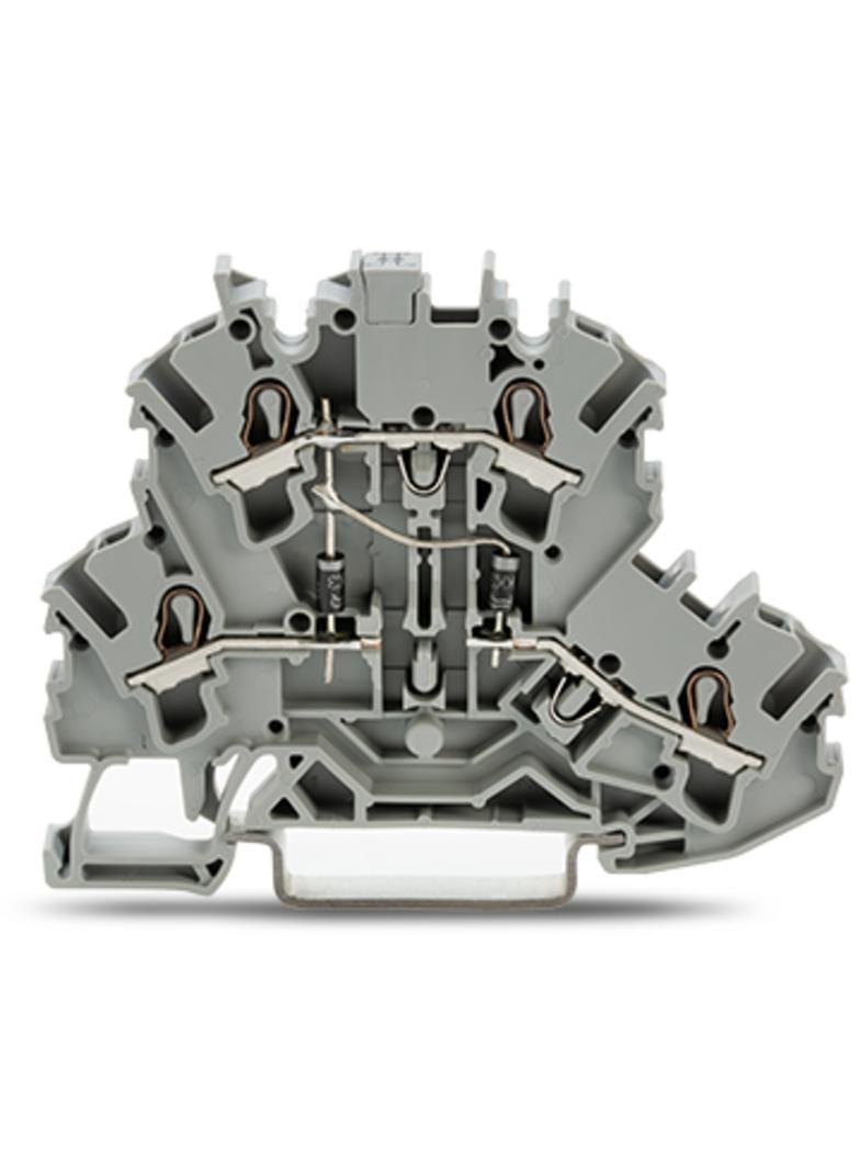 TOPJOBS złączka 2-piętrowa 2,5 mm2 diodowa szara