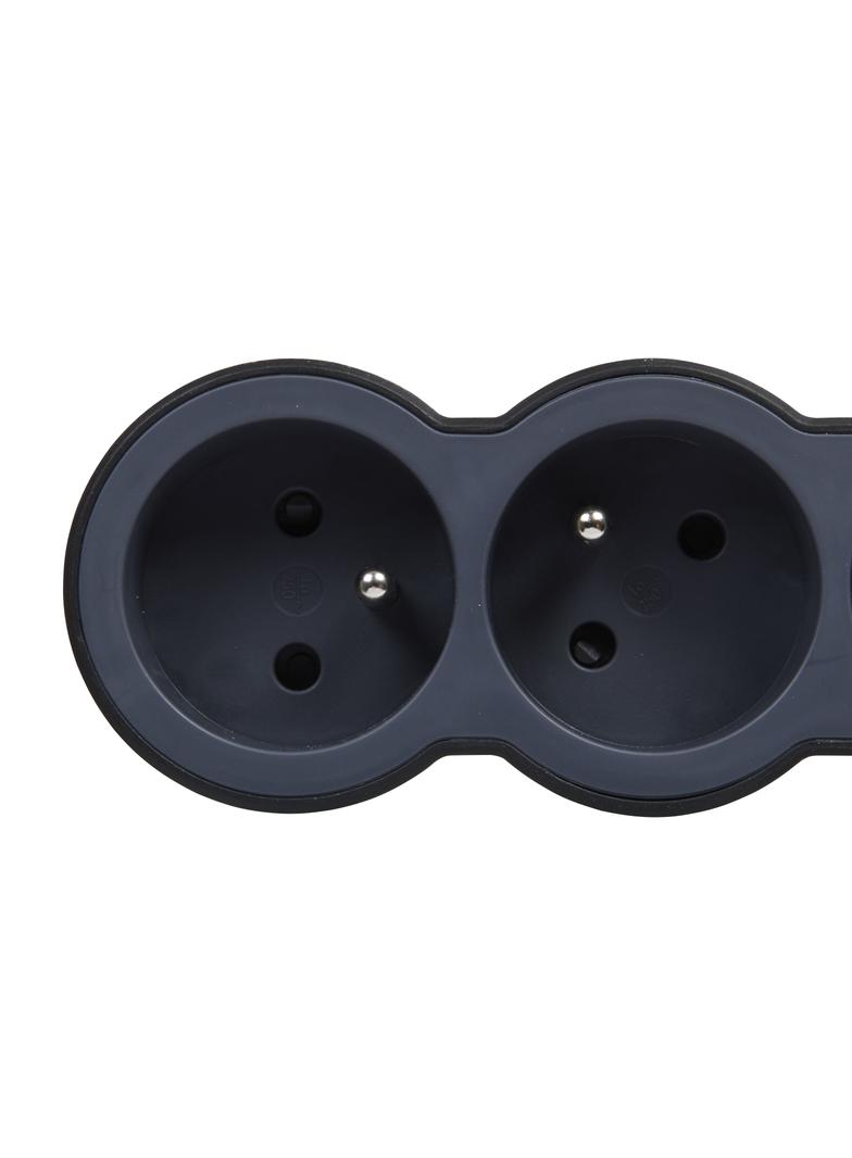 PRZEDŁUŻACZ STANDARD 4X2P+Z, Z PRZEWODEM 1.5 METRA 3X1.0 MM2 - CZARNY/GRAFITOWY, Legrand