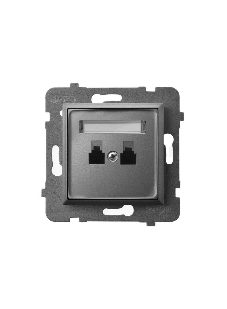 ARIA Gniazdo telefoniczne podwójne równoległe - kolor szary mat