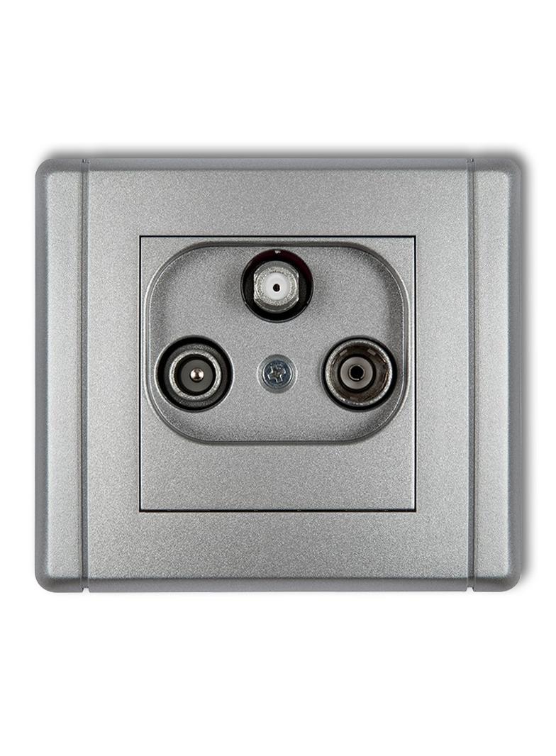 FLEXI Gniazdo abonenckie RTV-SAT przelotowe 10dB srebrny metalik