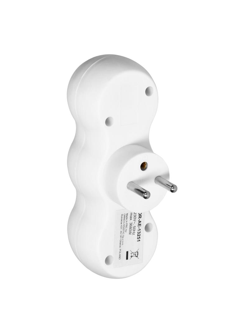 Rozgałęźnik bałwanek 3x2P+Z wtyczka centralna biały OR-AE-13251 ORNO