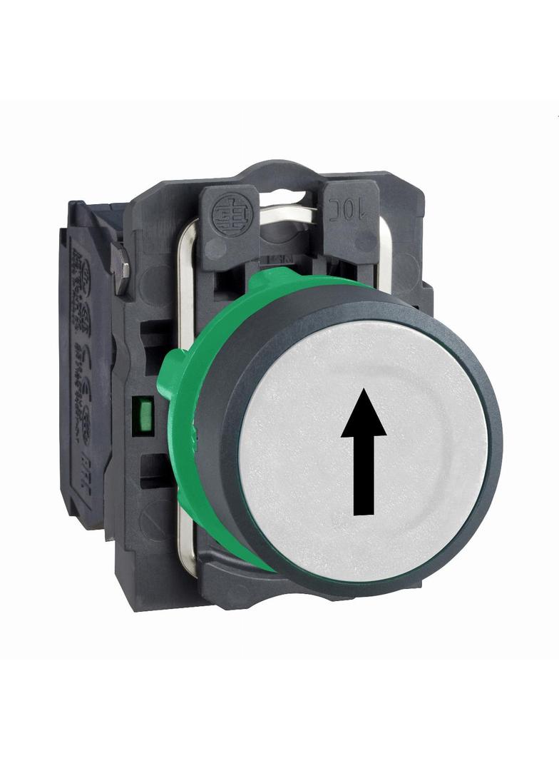 Harmony XB5 Przycisk płaski biały, plastikowy, oznaczony strzałka UP